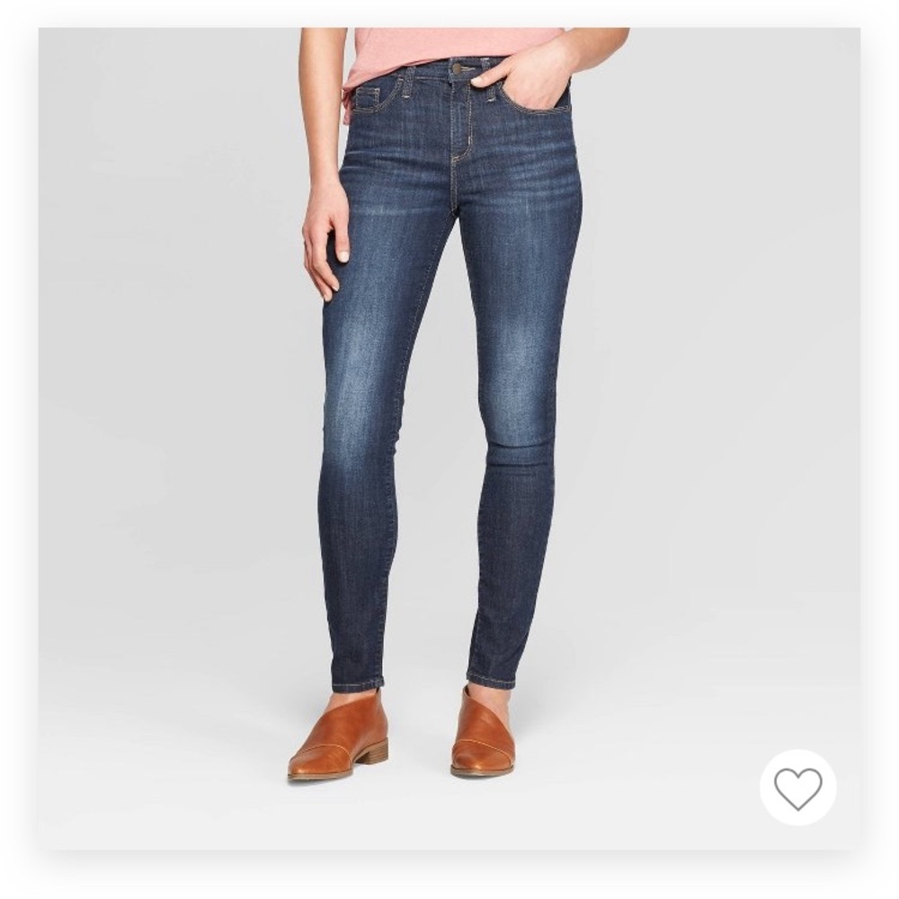 High rise plus size skinny jeans - dark wash